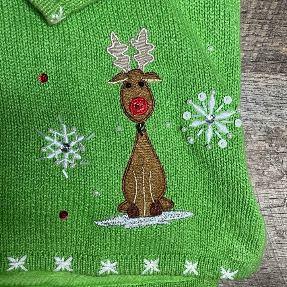 Christmas sweater Santa and Rudolph Ugly Christmas sweater - Picture 8 of 9